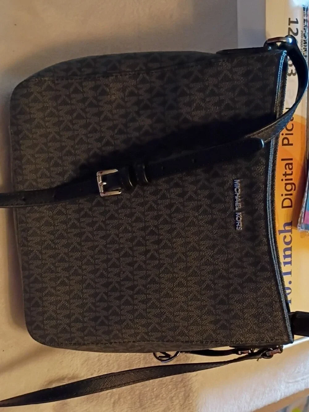 Michael Kors Black MK Logo Crossbody Shoulder Bag
